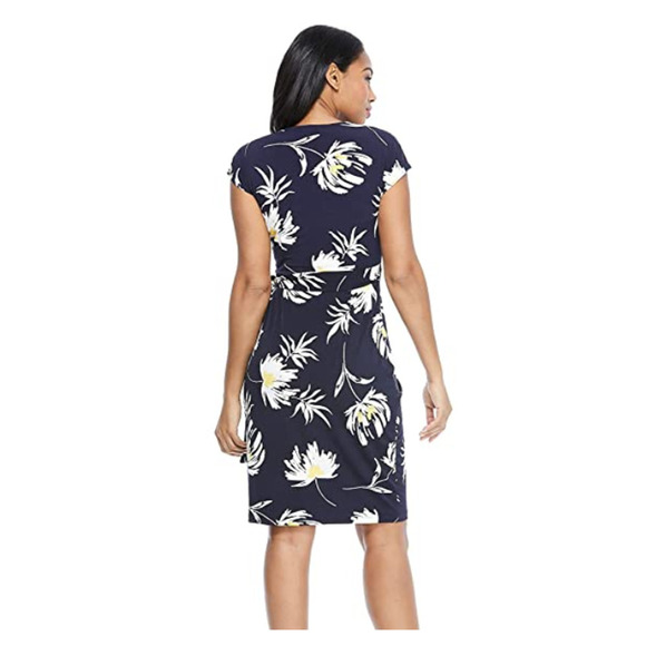 New! Maggy London Women's Floral Print V-neck Wrap Mini Dress - Picture 3 of 6